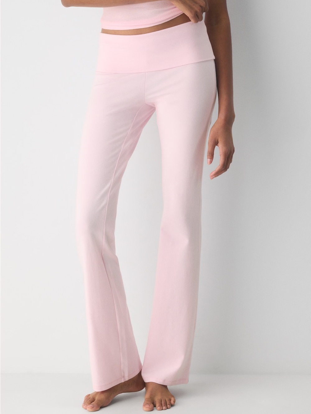 Aritzia Light Pink Flared Track Pants